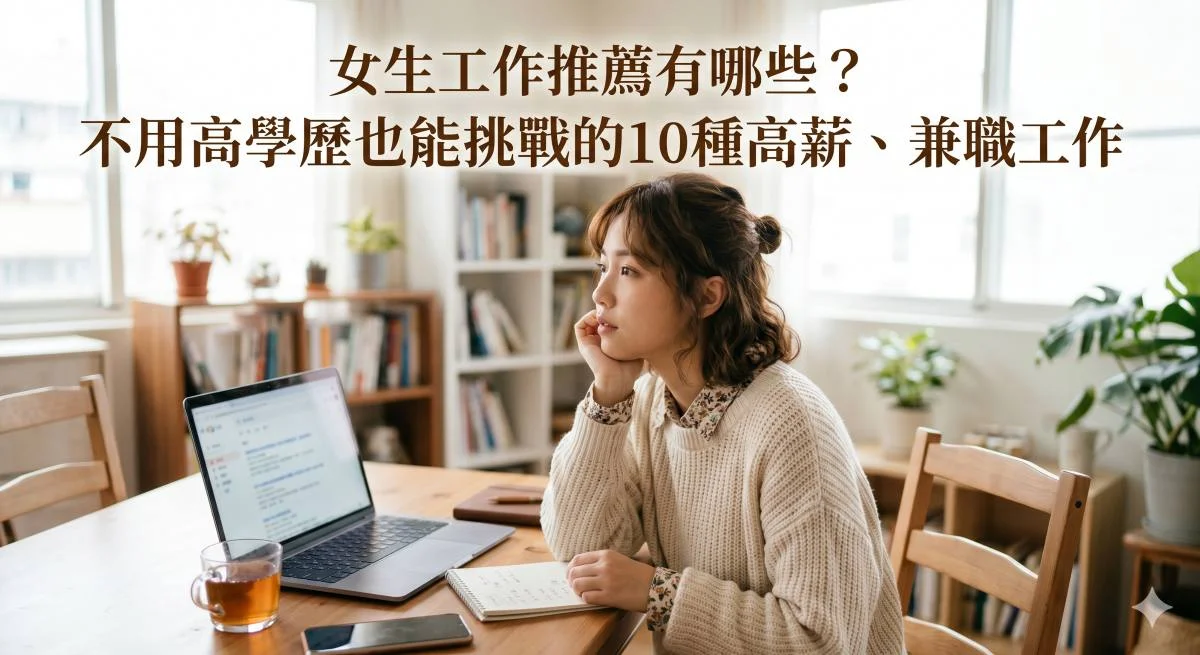 女生工作推薦有哪些?不用高學歷也能挑戰的10種高薪、兼職工作